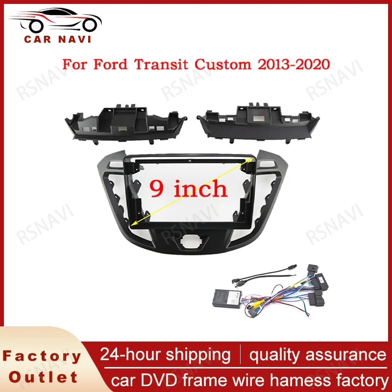 

9 inch Car Radio Fascia For Ford Transit Custom 2013-2020 DVD Stereo Frame Panel Mounting Dash Installation Bezel Trim Kit 2Din