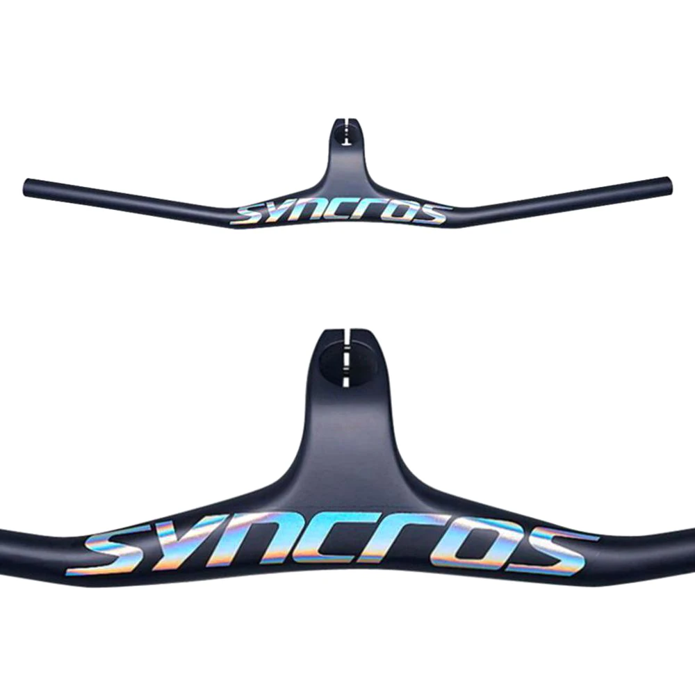 Syncros Carbon Bar MTB Bike Integrated Handlebar Mountain Bicycle Integrated Handlebars With Stem -17 Degrees Chameleon Logo