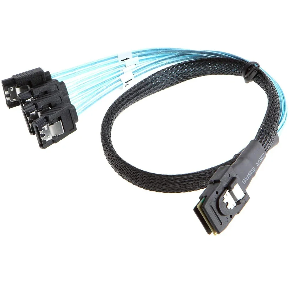 

Mini SAS 36P SFF-8087 to 4 SATA 7 Pin SATA Cable Splitter Adapter 4i SFF8087 36P To 4 SATA 7P Cable 12Gbps Hard Drive Data Cable