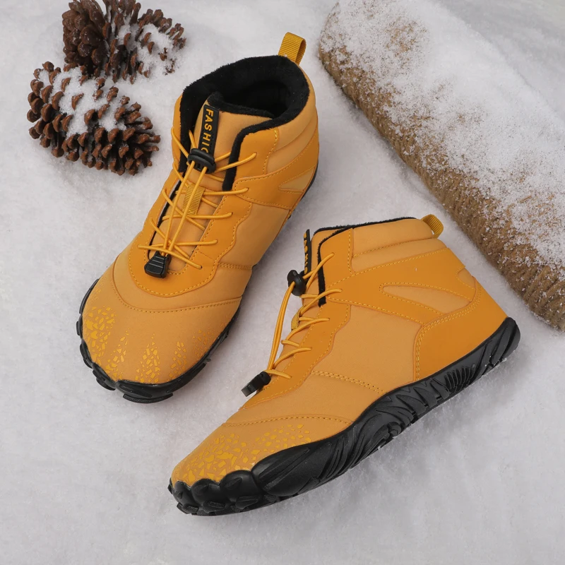 Winter Snow Boots Men Big Size Ankle Boots Long Plush Outdoor Warm Casual Shoes Lace Up Unisex Walking Sneakers Non-slip Durable