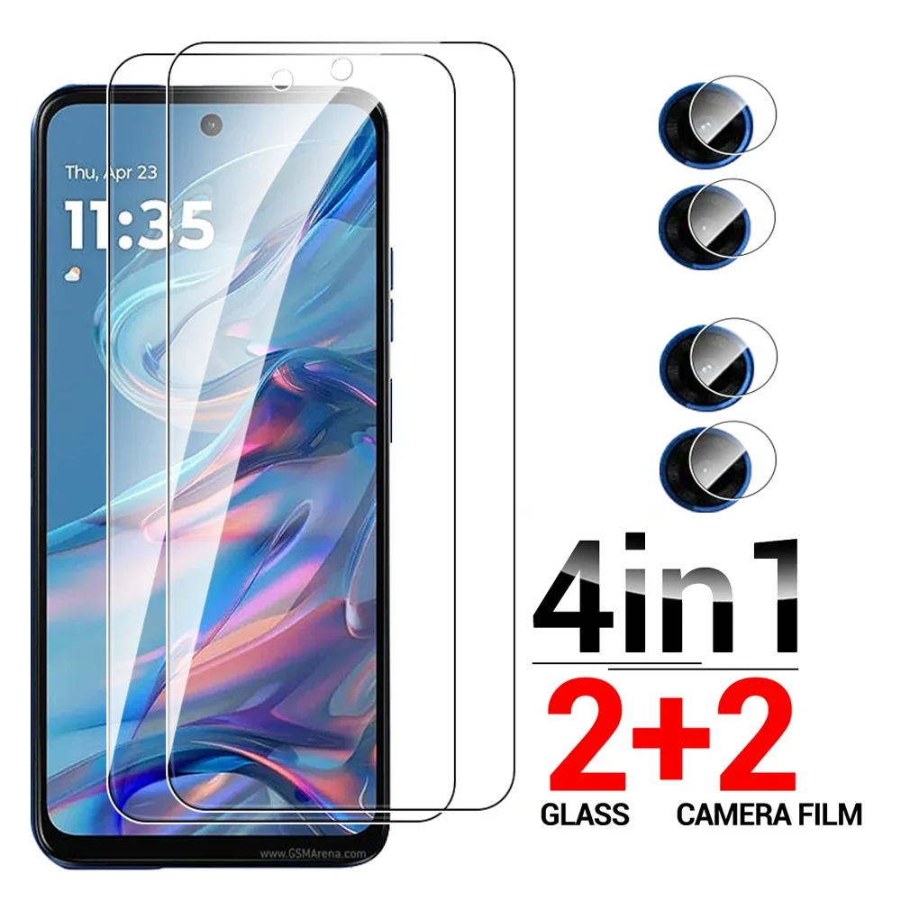 For Motorola Moto G45 Glass 4in1 Camera Protective Tempered Glass MotorolaG45 G 45 45G MotoG45 5G Screen Protector Film Cover