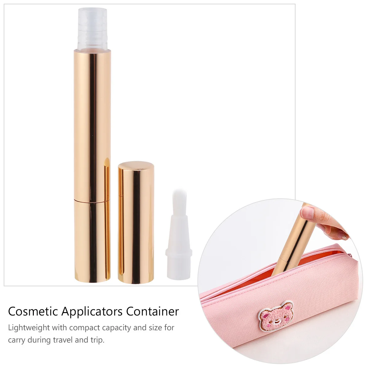 5 個の空のマニキュアペン明るいゴールドアプリケーター容器液体ファンデーションリップグロス旅行ディスペンサー回転用