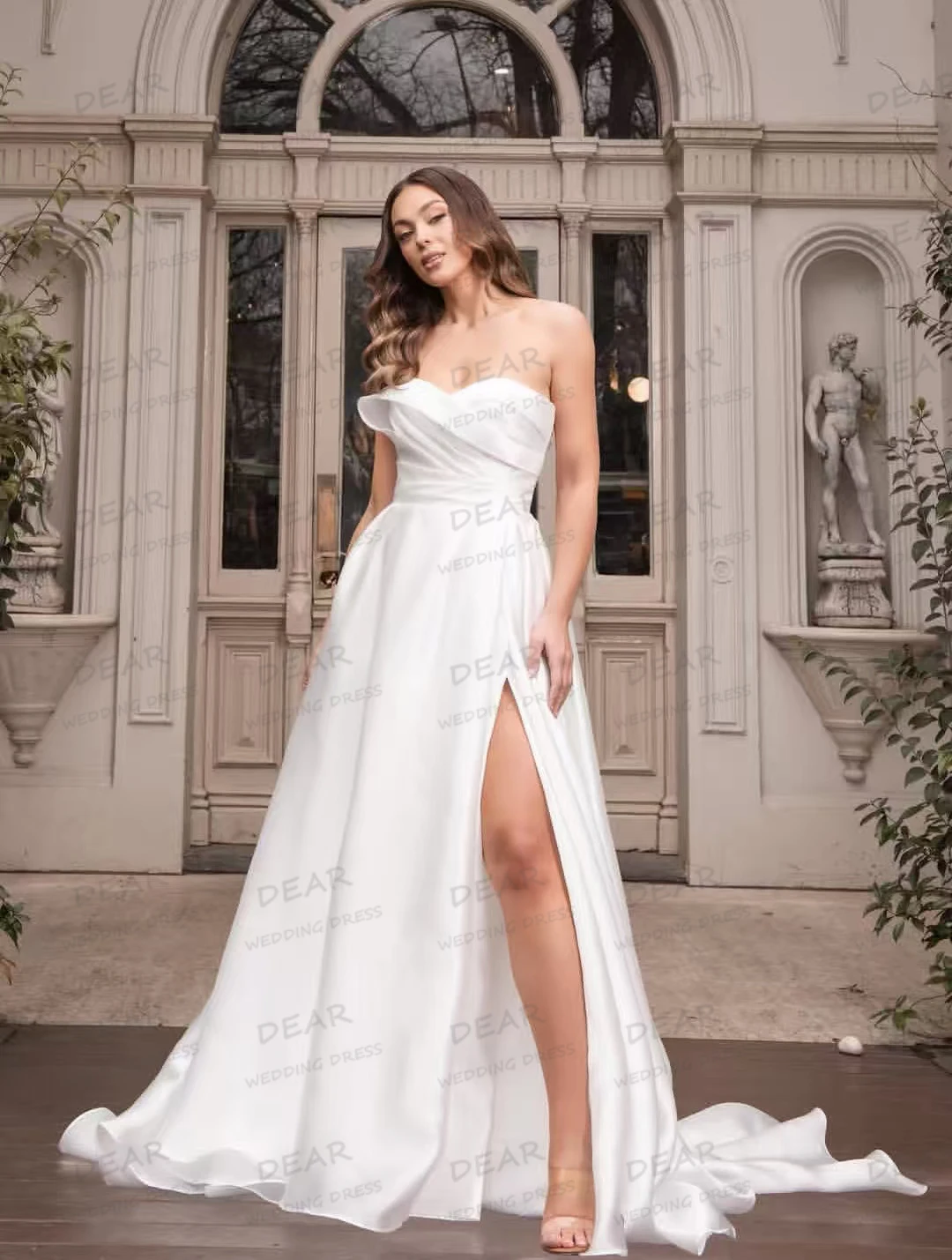 

Simple Side Split Wedding Dresses Sexy Sleeveless A Line Women's Bride Gowns Backless Elegant 2026 Vestidos De Novia Customized
