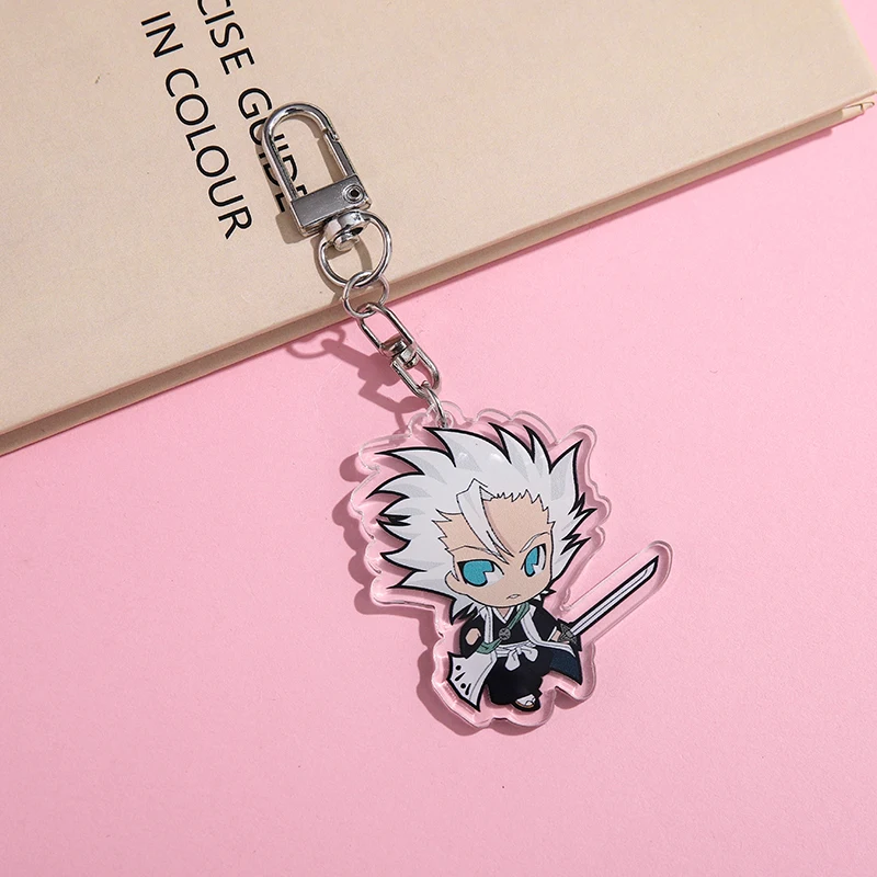 Anime BLEACH Kurosaki Ichigo Kuchiki Rukia Keychain Cosplay Accessories Backpack Pendant Badge Cartoon Christmas Gifts