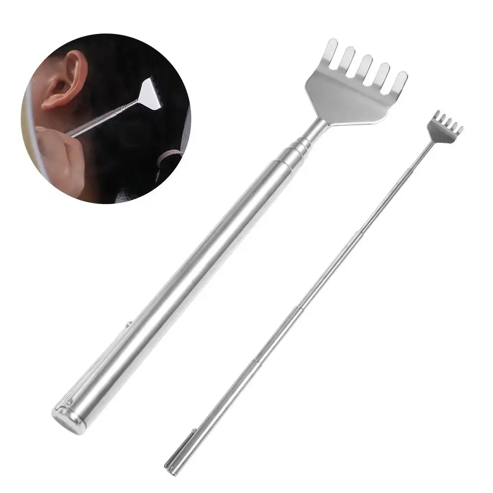 Retractable Back Scratcher Stainless Steel Pen Clip Itch Scratcher Flexible Telescopic Itch Massage Tool Old Person