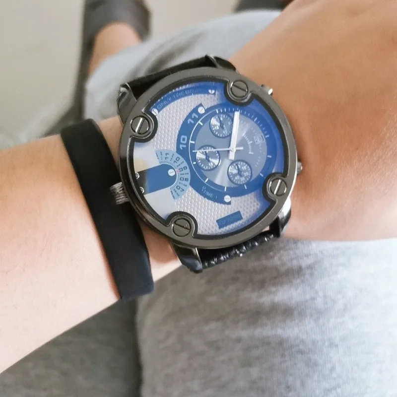 

Creative Sport Big Dial Man Watches Business Quartz Wristwatches Retro Black Quartz Watches Clock Montre Homme Relogio Masculino