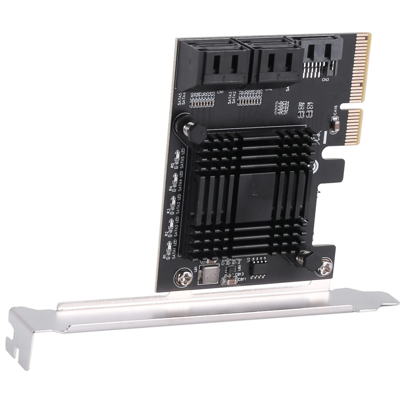 Pcie SATA Card 5 Port, PCI-E To SATA Expansion Card, 6Gbps PCI-E (2X 4X 8X 16X) SATA 3.0 Controller Card For Windows