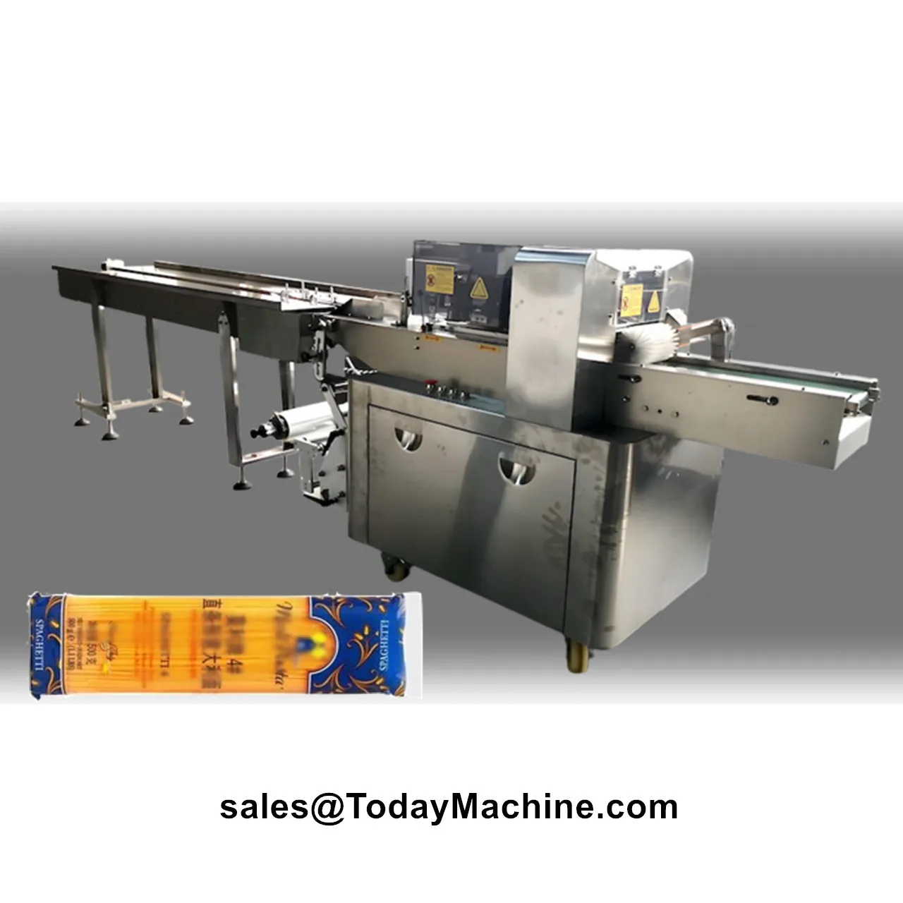 Automatic Candy Biscuit Chocolate Cake Snacks Sausage Roll Flow Wrapping Machine