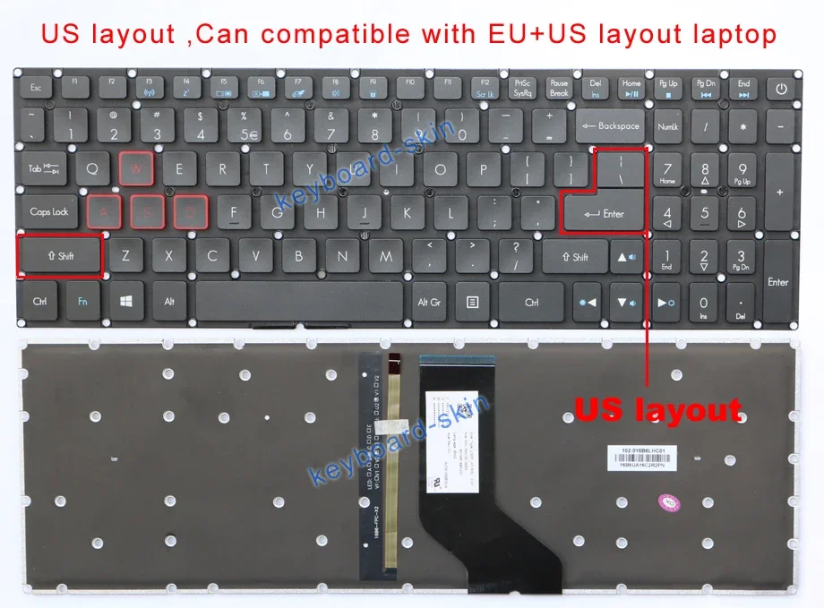 New US Backlit without frame Keyboard for Acer AVX5-591G VN7-793G VN7-593 VN7-593G VN7-593G-74J4 laptop