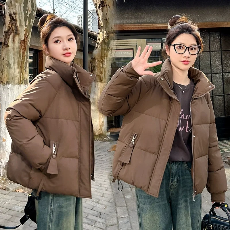 Doudoune Courte en Coton Fin et observateur pour Femme, Manteau d'Automne et d'Hiver Rembourré, Parka, 3XL, Nouvelle Collection 2025