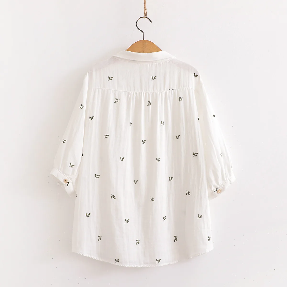 Summer Women White Half Sleeve Cotton Yarn Blouses Loose Lady Tops Female Clothes Japan Style Vintage Clothing