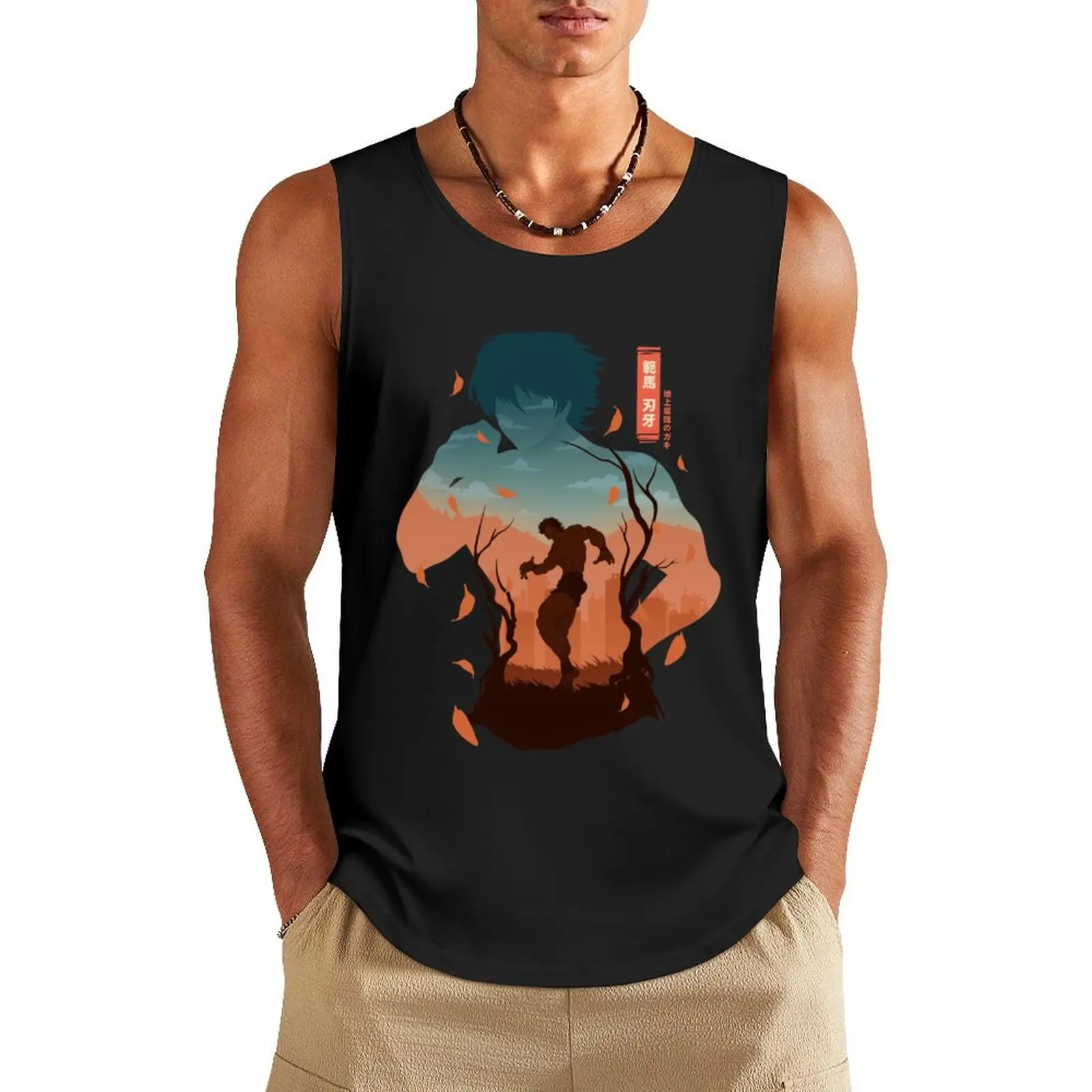 

Baki Hanma Silhouette Tank Top quick-drying t-shirt gym accessories man vest men