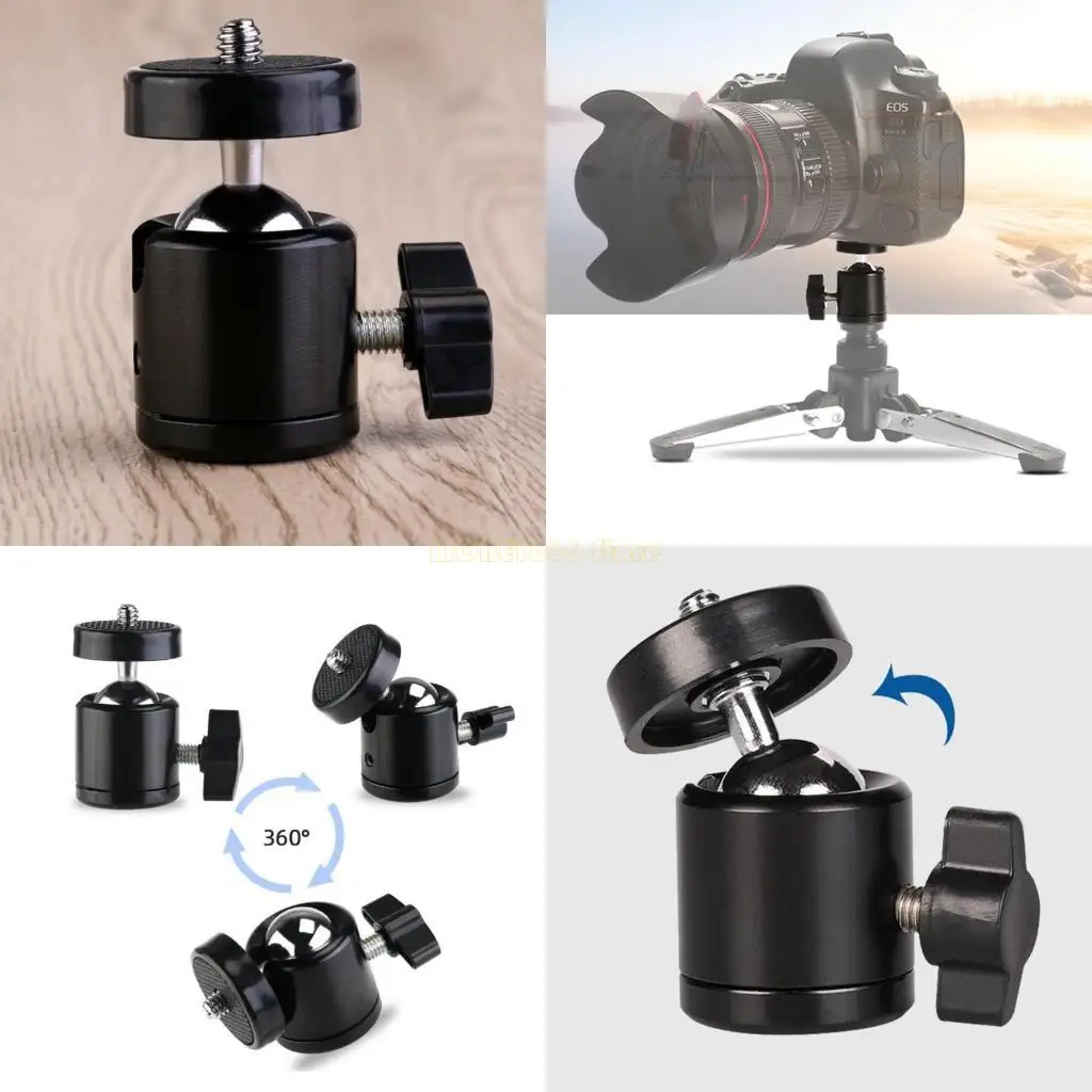 

F62C Мини-штатив с шаром для головы, вращение на 360 °, адаптер для шаровой головки камеры с резьбовым отверстием 1/4 дюйма для