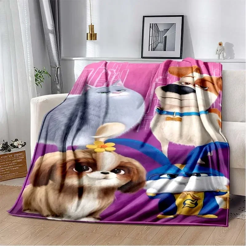 3D cartoon anime T-The Secret Life of Pets flannel blanket sofa bed living room bedroom adult children gift blanket car blanket