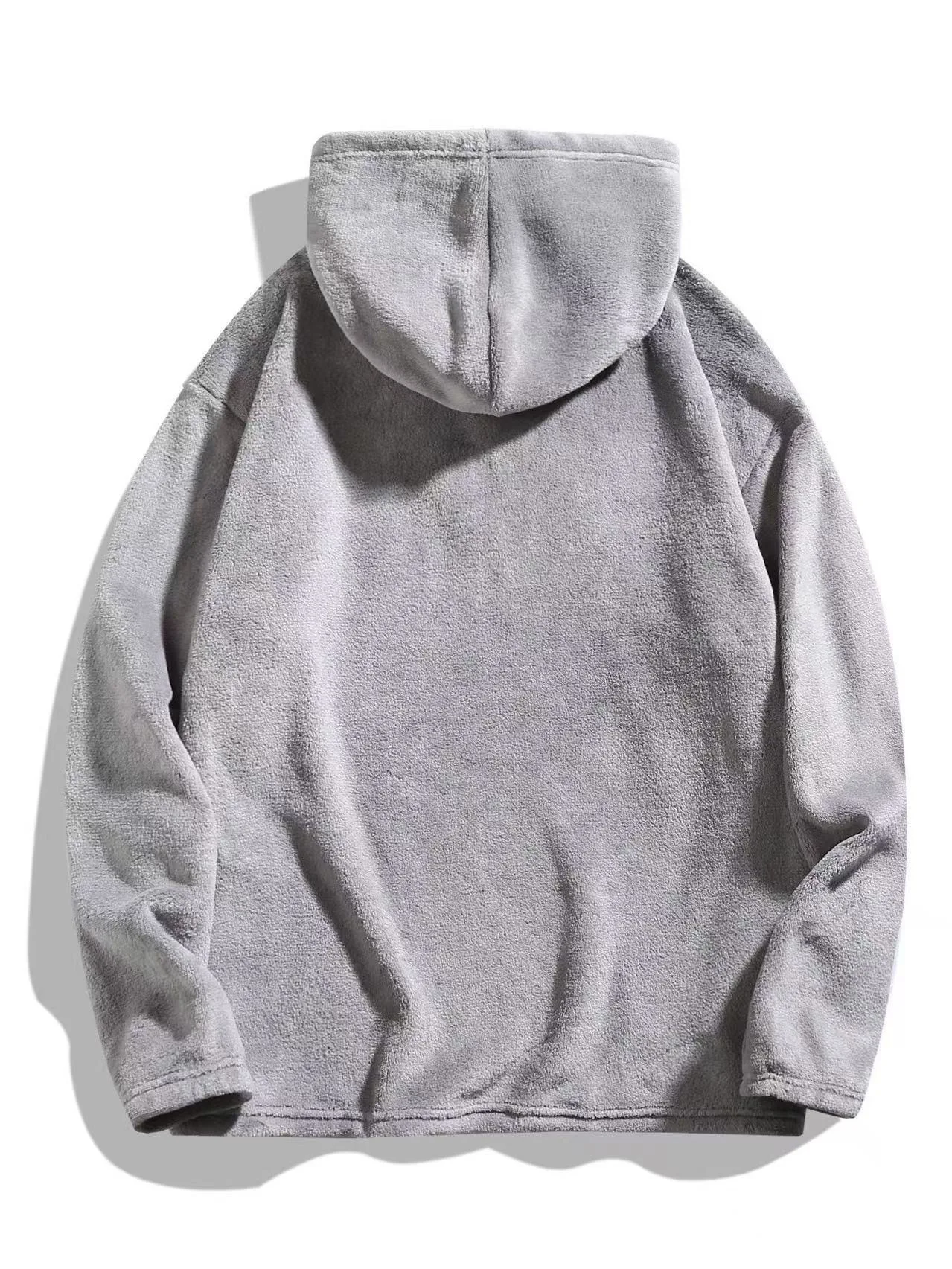 2025, Winter-Herren-Hoodie, Sporthose, einfarbig, warm, winddicht und kältebeständig, Sport-Set aus Wolle, lässiges Sport-Set, zweiteiliges Set – Detail 12