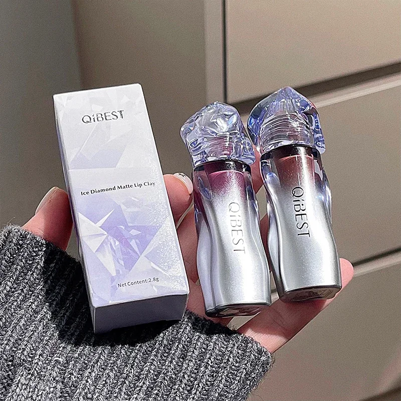 QIBEST Matte Fluwelen Vloeibare Lipstick Natuurlijke Langdurige Hooggepigmenteerde Lip Modder Draagbare Afwerking Universele Lipgloss Cosmetica