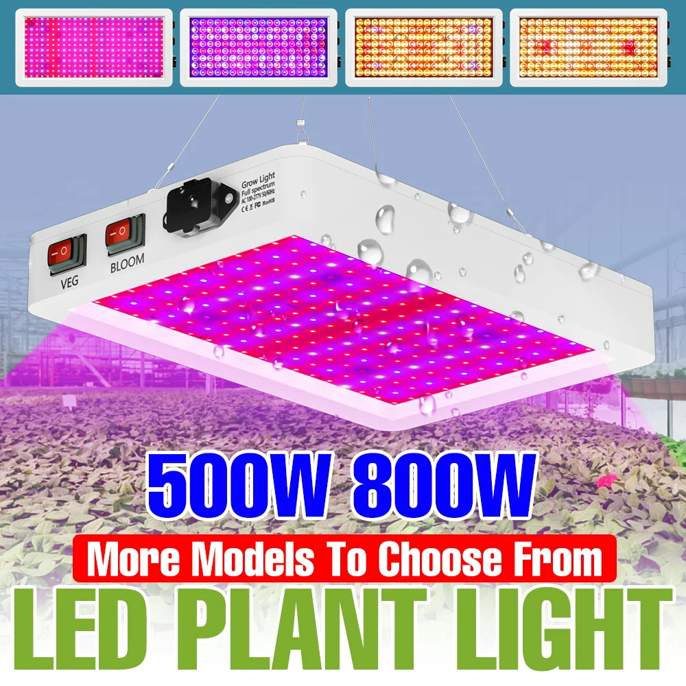 

800W Full Spectrum Grow Lights LED Indoor Quantum Board Plant Fill Lamp Greenhouse Tent Vegs Seedings Fruit Cultivation Lighting