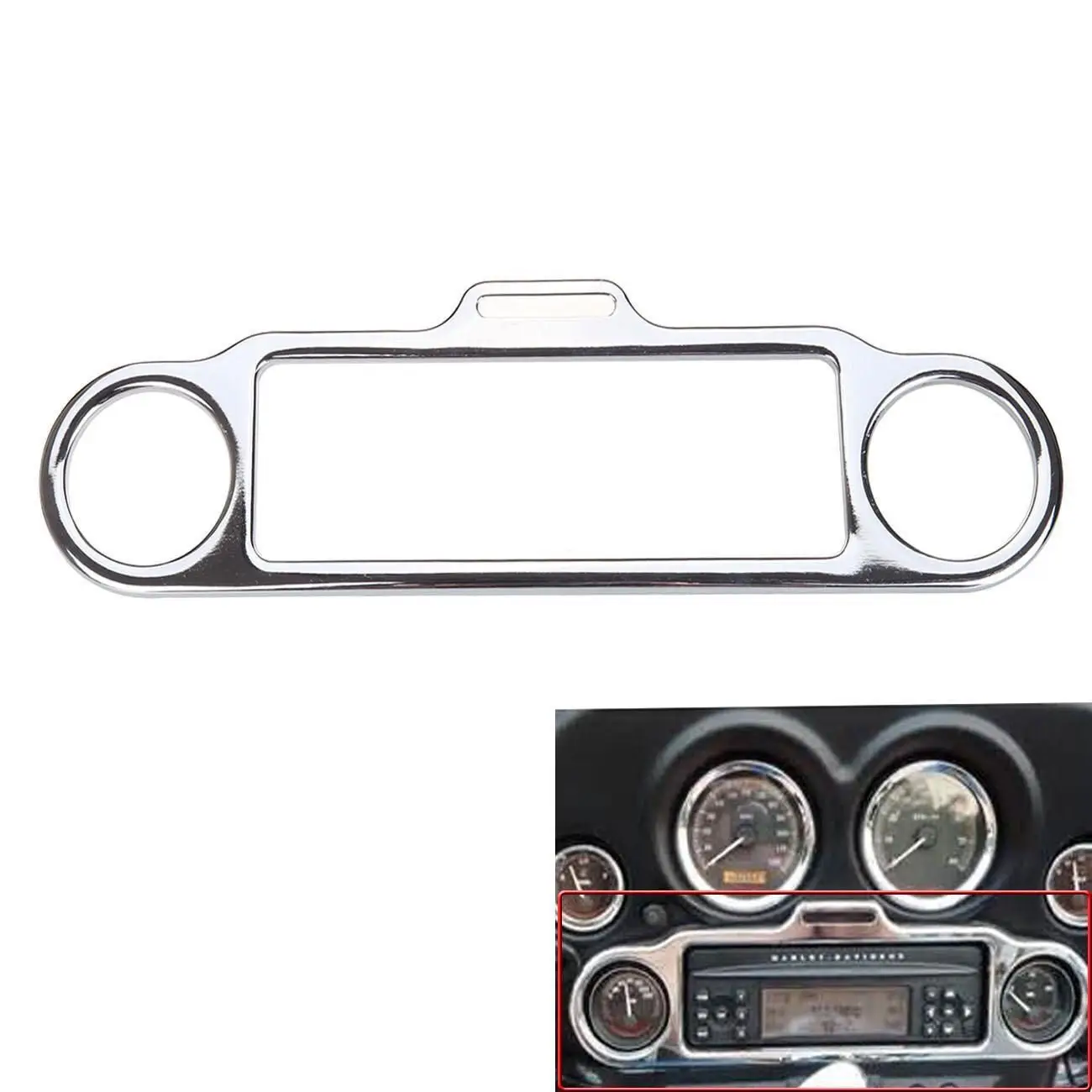 Chrome Motorcycle Stereo Accent Trim Ring Cover Fit For Harley Ultra Classic Touring Electra Street Glide Trike 96-13