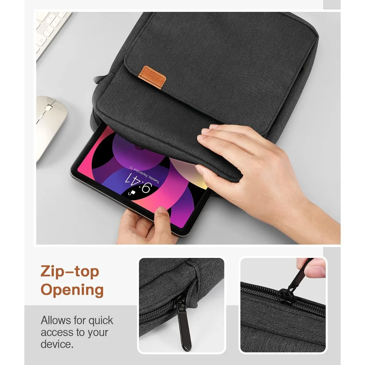 

9-11 Inch Tablet Sleeve Bag Handle Carrying Case with Shoulder Strap Fits iPad Pro 11 inch,iPad 10th,iPad 9/8/7th Generation
