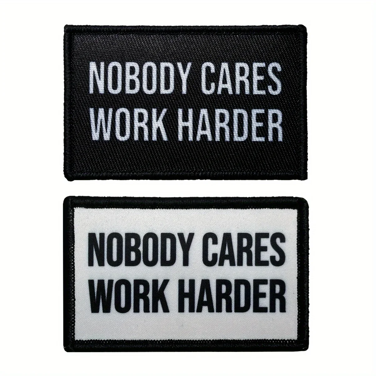 Nobody Cares Work Harder Morale Patch Haftowana naszywka z haczykiem i pętelką na czapki, torby i kurtki