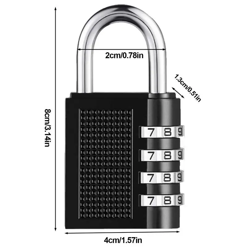 4 Digit Padlock Long Shackle Outdoor Waterproof Gym Locker Lock Small Padlock Sports Locker Fence Gate Toolbox Case Hasp Storage