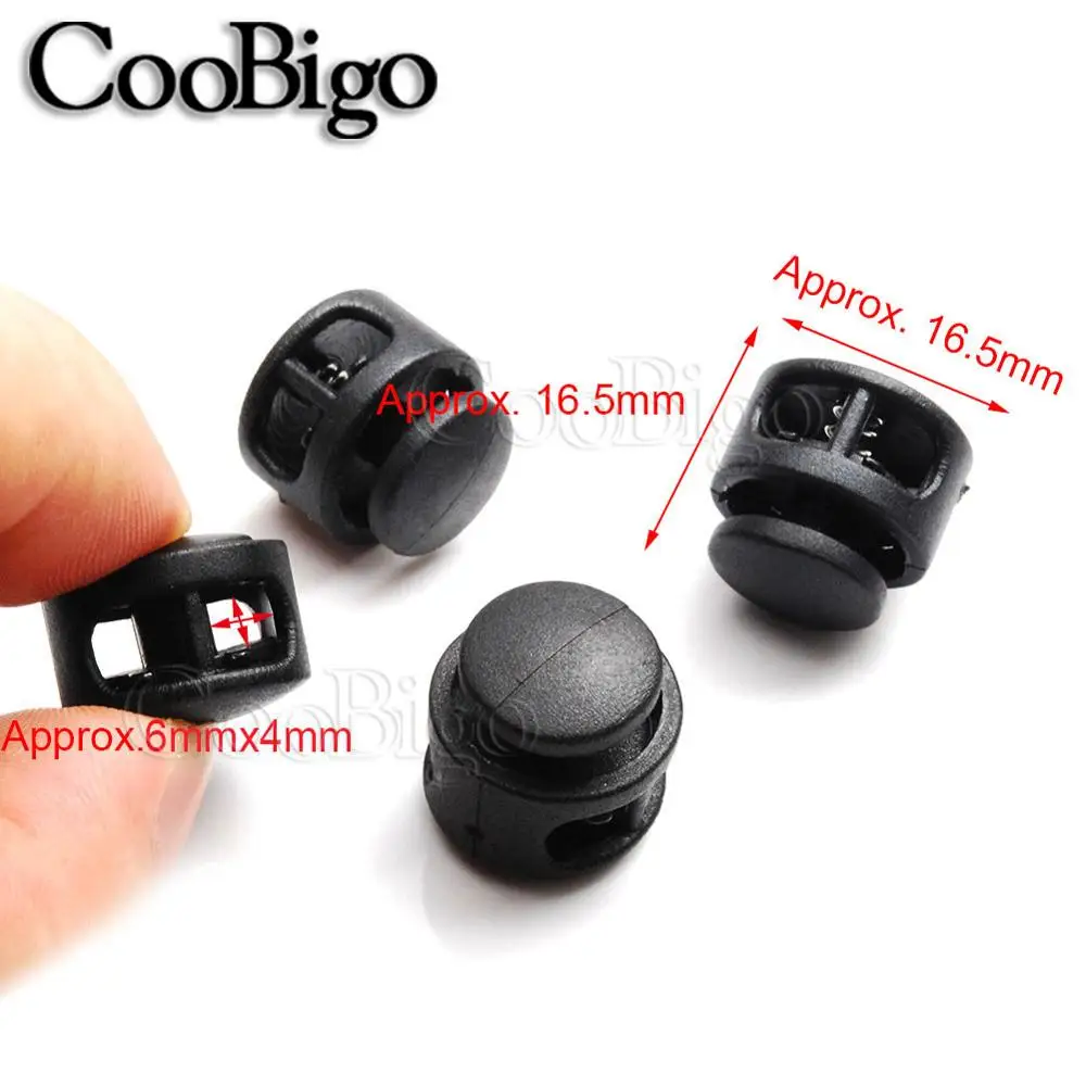 12pcs Plastic Spring Cord Lock End Toggle Clip Stopper Buckle Shoelace Clamp Garments Backpacks Paracord Drawstring Accessories