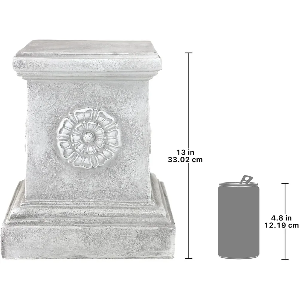 Grande Antique Stone Finish interior plantas Stand, Classic Statuary Garden Plinth Base Riser