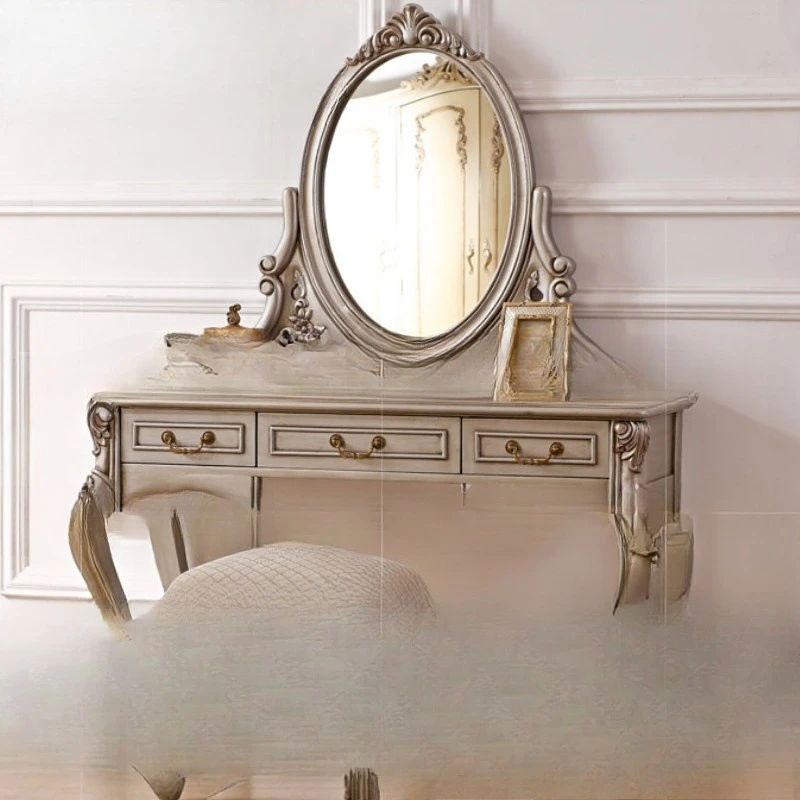 

Dresser, European simple American dresser, solid wood engraving table