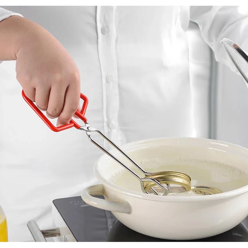 Canning Jar Tongs Stainless Steel Anti-Scalding Lifter Non-Slip Feeding Bottle Clip For Home Kitchen Jam Making Tools Jar Clamp