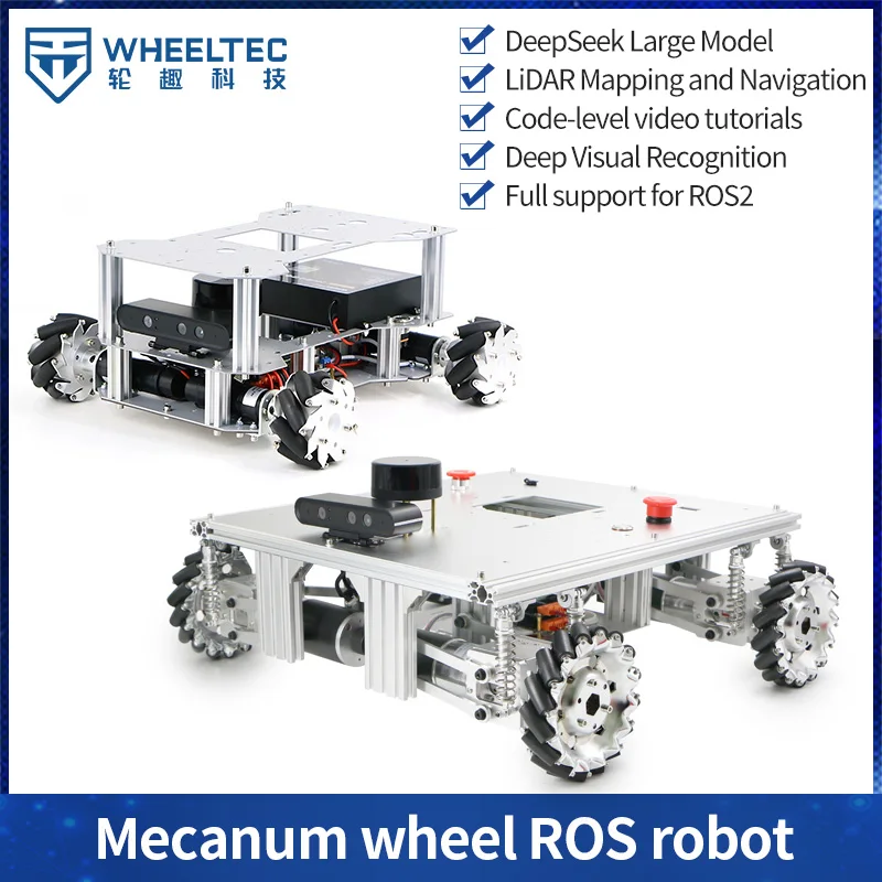 WHEELTEC ROS Mecanum rueda coche inteligente ROS robot SLAM lidar Jetson nano navegación visual Raspberry Pi