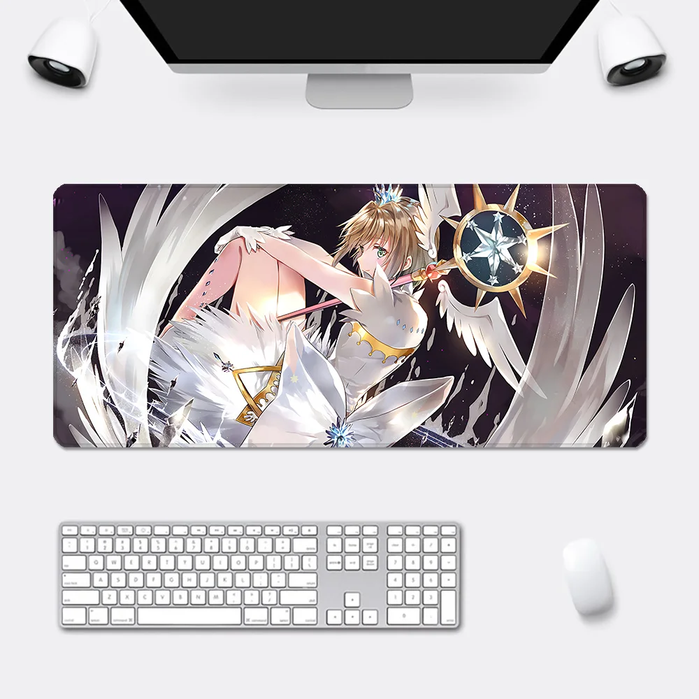 Cute Cardcaptor Sakura Mousepad HD Printing Computer Gamers Locking Edge Non-slip Mouse Pad XXL90x40cm Keyboard PC Desk Pad