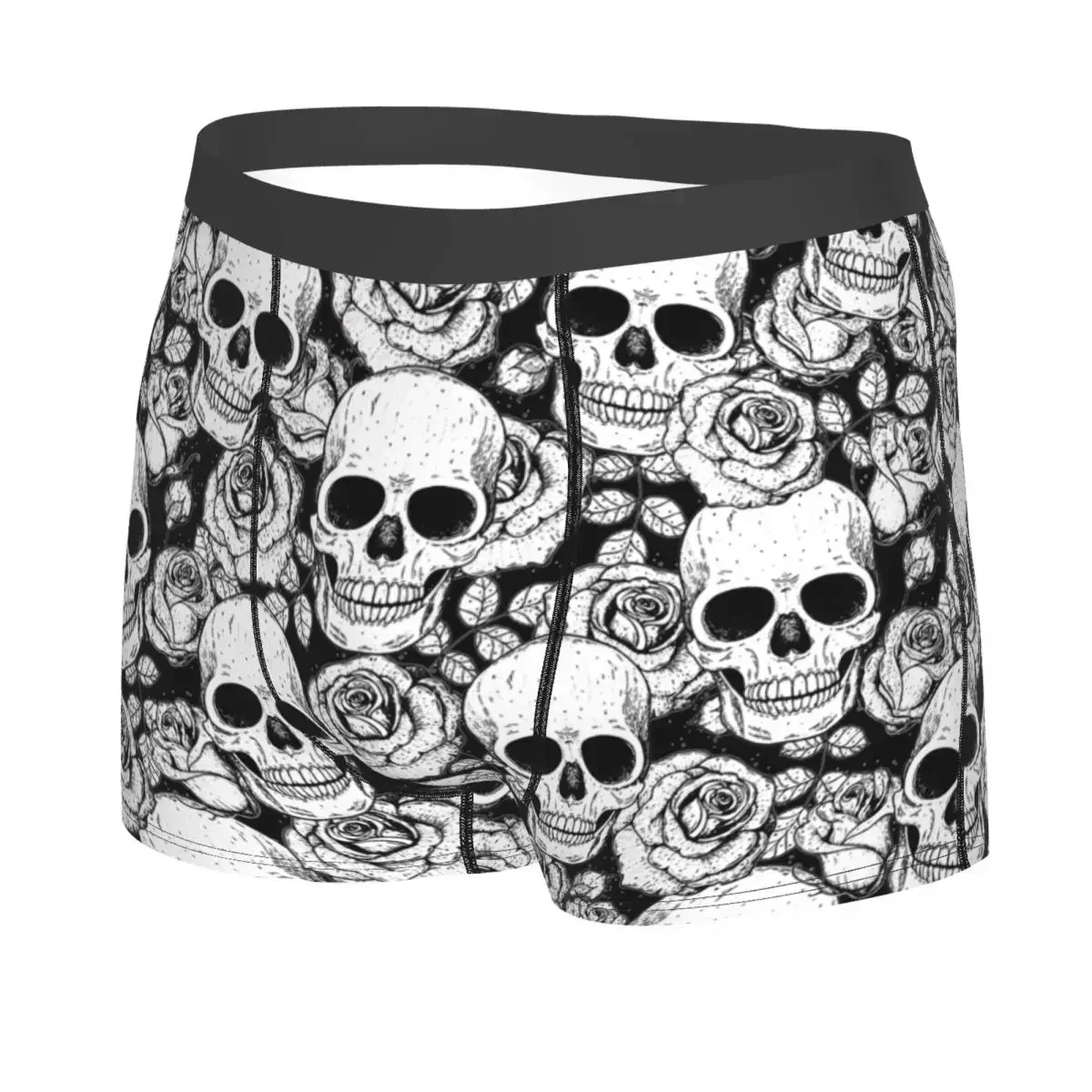 Horror Skeleton Gothic Death Skull Underwear Male Sexy Print Customized Boxer Briefs Shorts Panties Soft Underpants