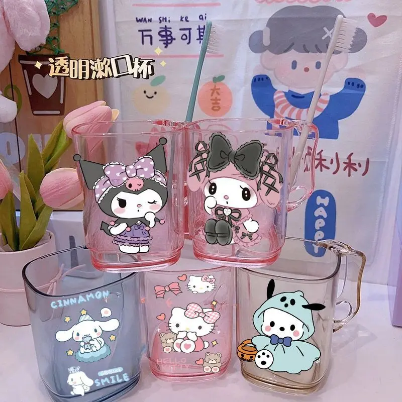 Kawai Sanrio cartoon Kuromi Hello Kitty My Melody Pochacco School home cute mouthwash cup children's toilet cup holiday gift