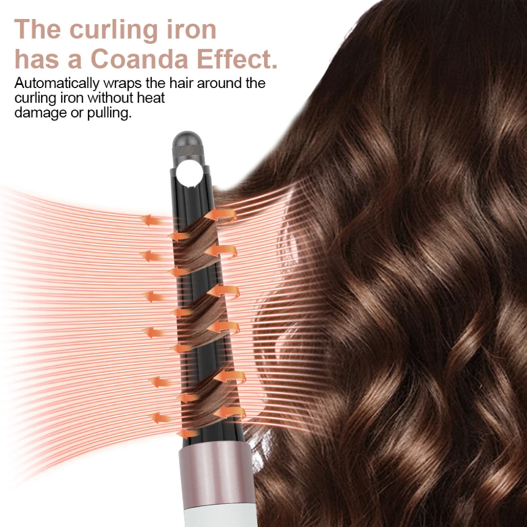 STLF HS 08 6 في 1 أداة تجعيد الهواء الكهربائية المحمولة متعددة الوظائف LED مع حرارة قابلة للتعديل للاستخدام في الفندق