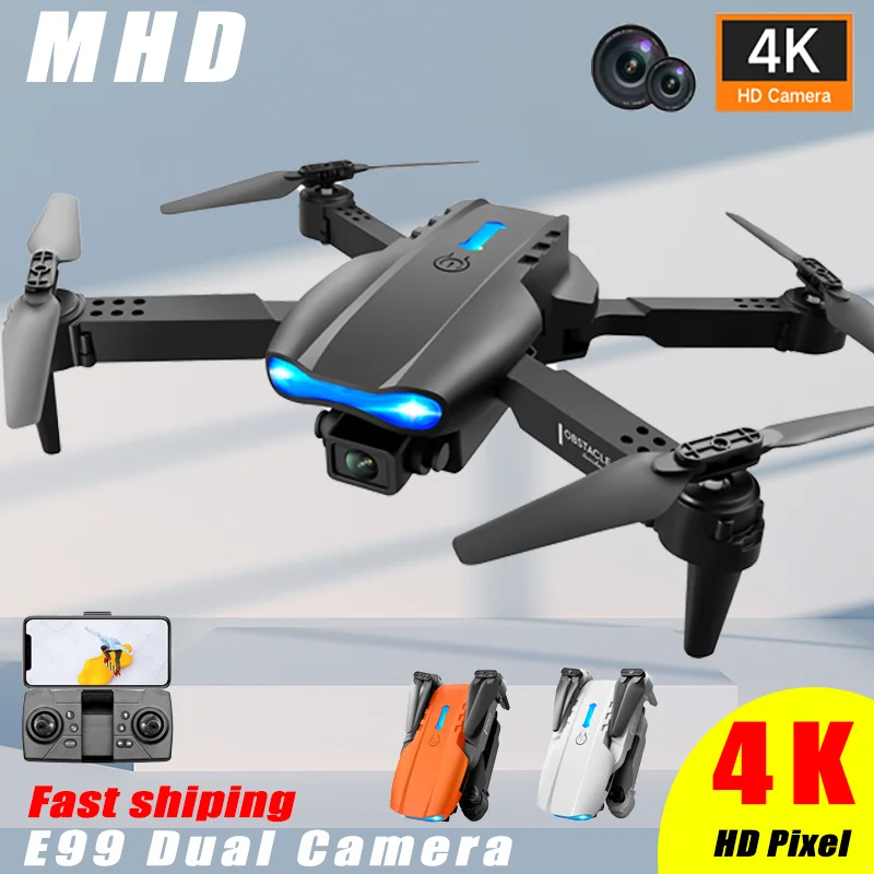 E99 듀얼 카메라 드론 MHD 접이식 드론 4K 전문 고화질 항공 사진 Quadcopter Drone 야외 어린이 장난감 