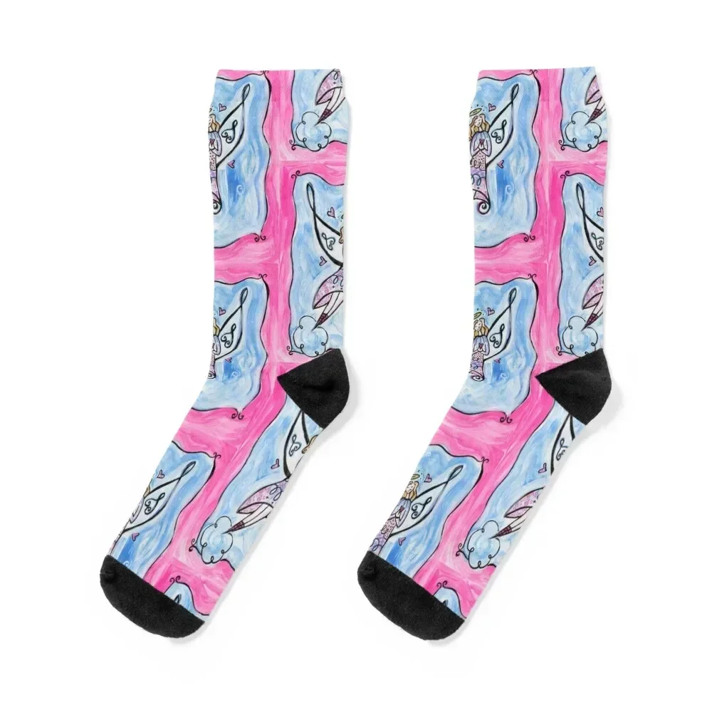 

Whimsical Angel Praying Socks summer compression Heating sock Women Socks Men's