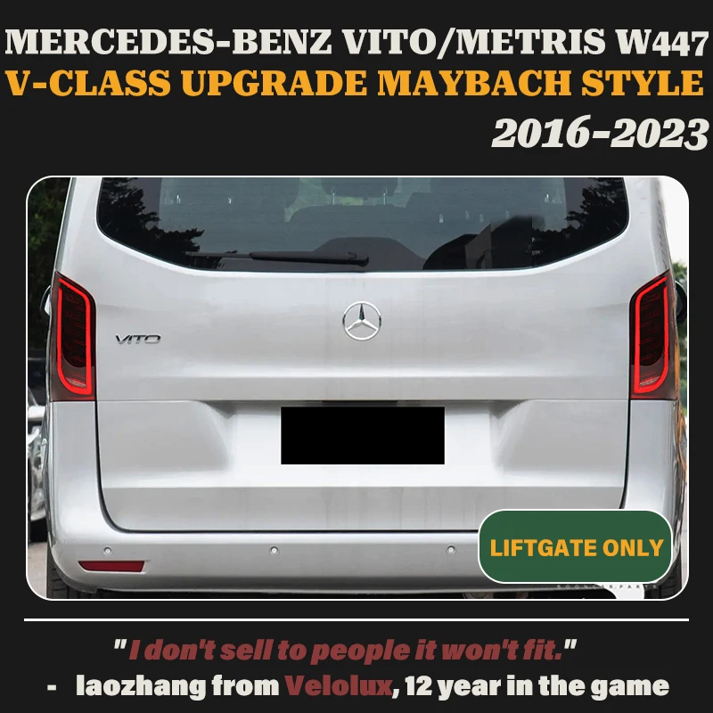 For Mercedes-Benz Vito W447 2016-2023 V-Class Upgrade LED Tail Light Assembly Sequential Signal Dynamic Animation Liftgate only