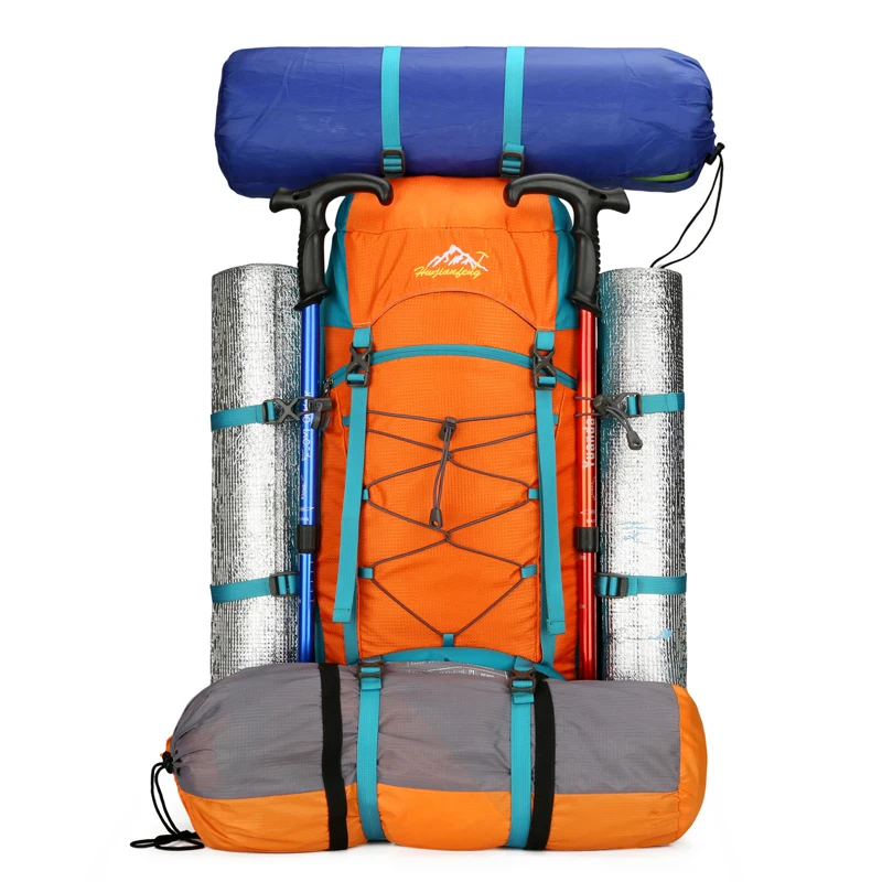 80L Camping Backpack Travel Sport Bag with Shoes Pack Outdoor Climbing Hiking Trekking Rucksack Large Luggage Storage Daypack