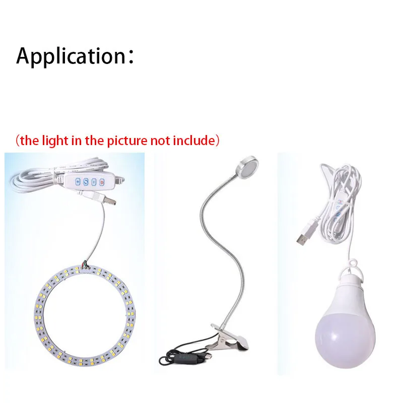 3 pin DC 5V LED Dimmer extension cable USB Port Power Supply Line Dimming wire Color control Switch Adapter For LED Light Bulb