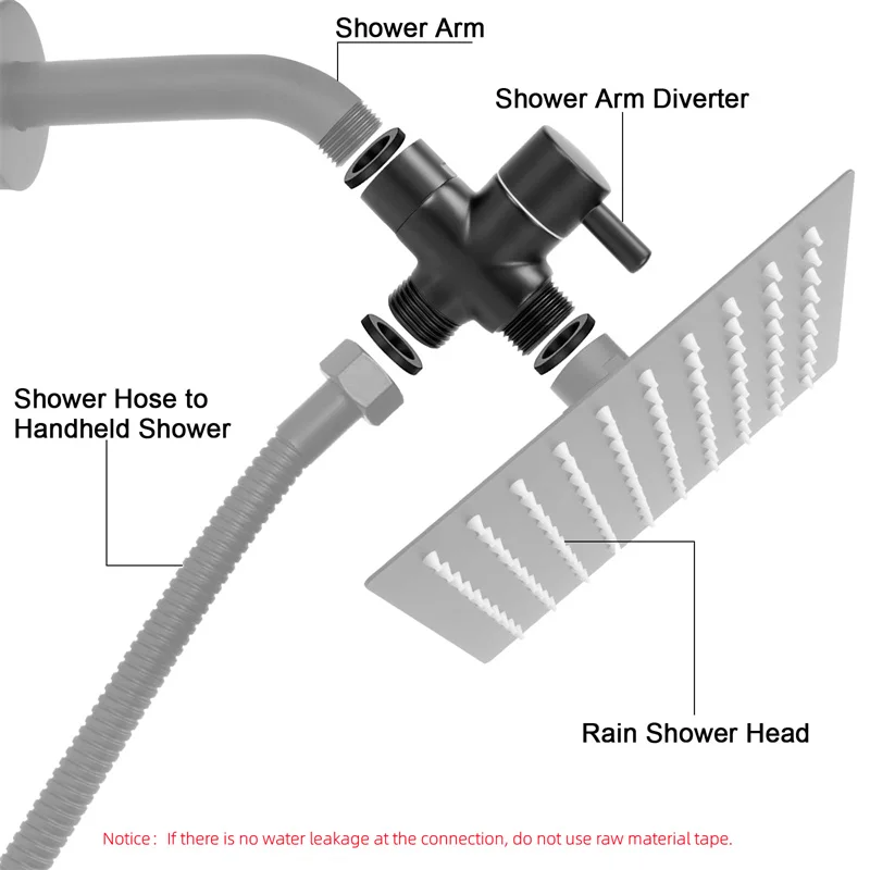 

Solid Brass 1/2 Valve Adapter Shower Diverter Black 3 Way Switch Faucet Shower Tap Connector Splitter Steel Bathroom Accessories