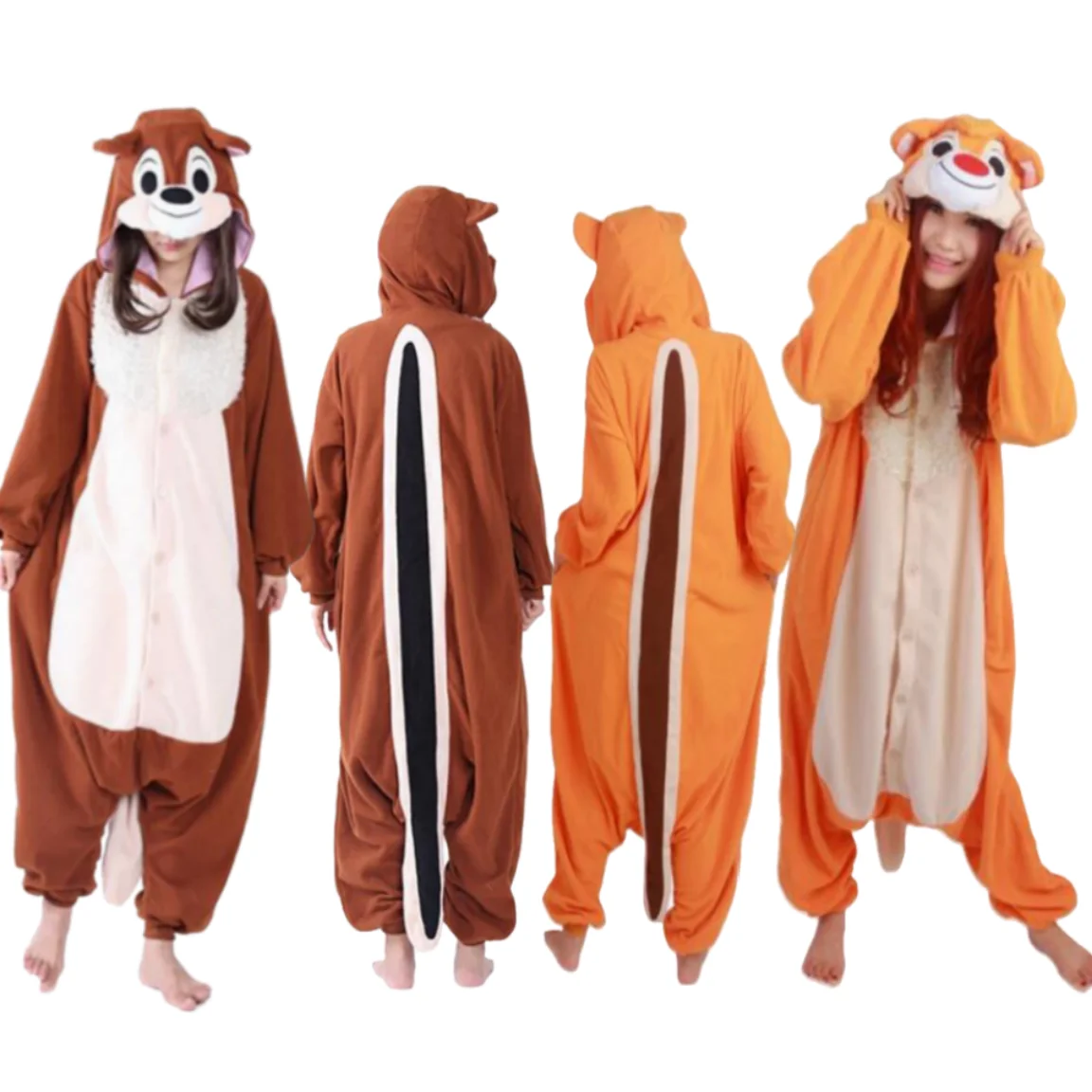 Disney Chip & Dale Flower Spirit Cartoon Jumpsuit Winterpyjama voor vrouwen Leuke Anime Mouse Cosplay Kostuum Speelgoed en hobby's