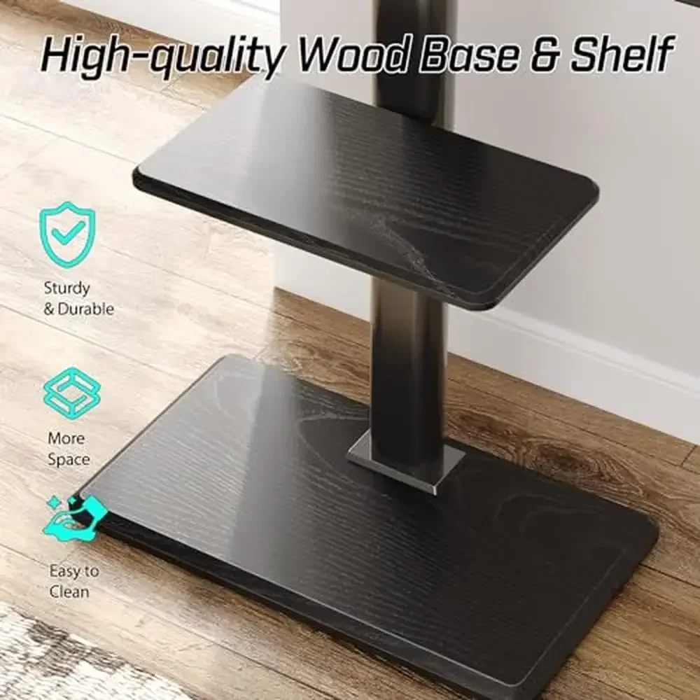 Universal TV Stand with Power Outlet & AV Shelf Swivel Tall TV Stand 32-75 inch TVs Height Adjustable Floor TV Stand Holds up to