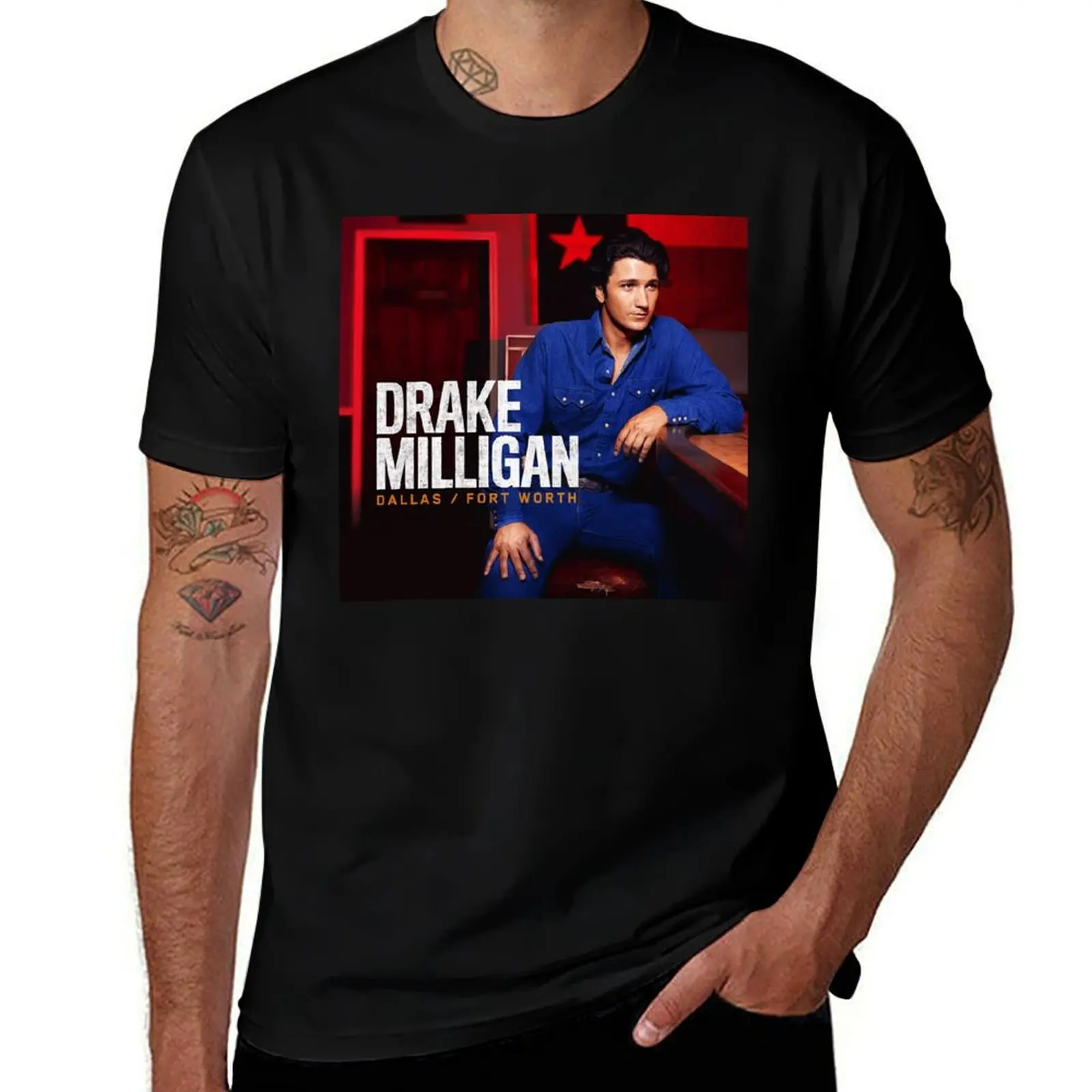 Футболка Dallas Fort Worth Drake Milligan, базовая однотонная футболка для повседневного использования