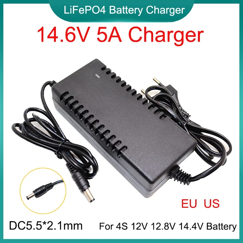 14.6V 5A lithium iron phosphate charger 4 series12.8V battery pack power adapter 12V lithium iron phosphate battery charger