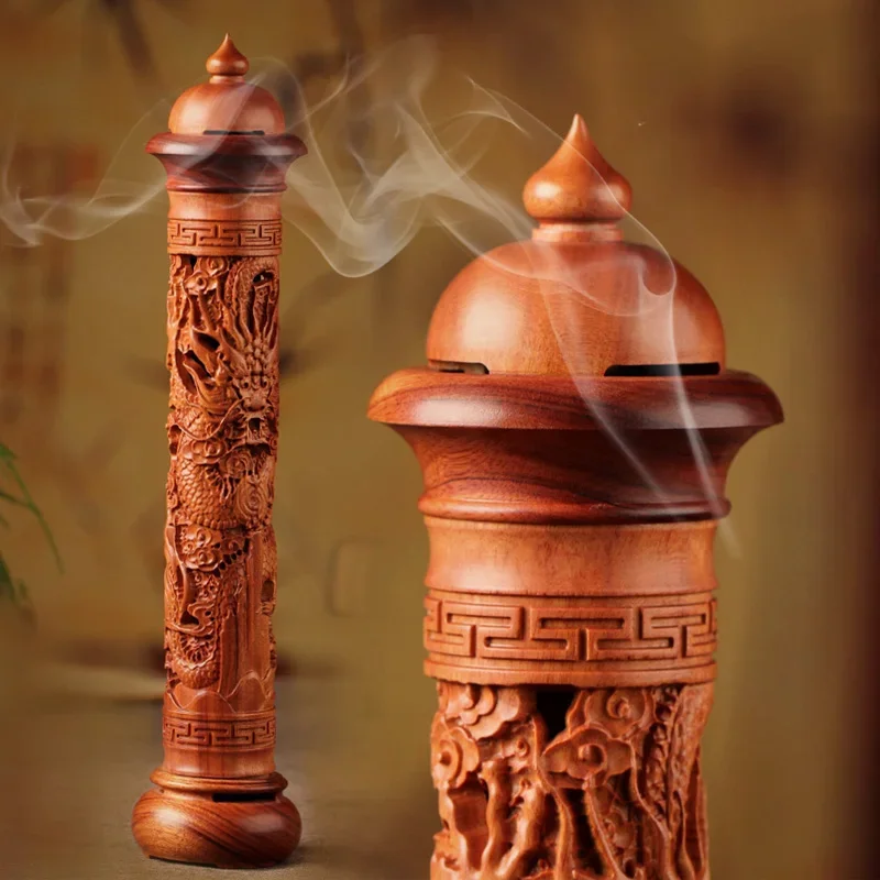 

High-end Wooden incense burner 29cm sandalwood OUDH Incense Sticks Holder wood Living Room High-end home decor