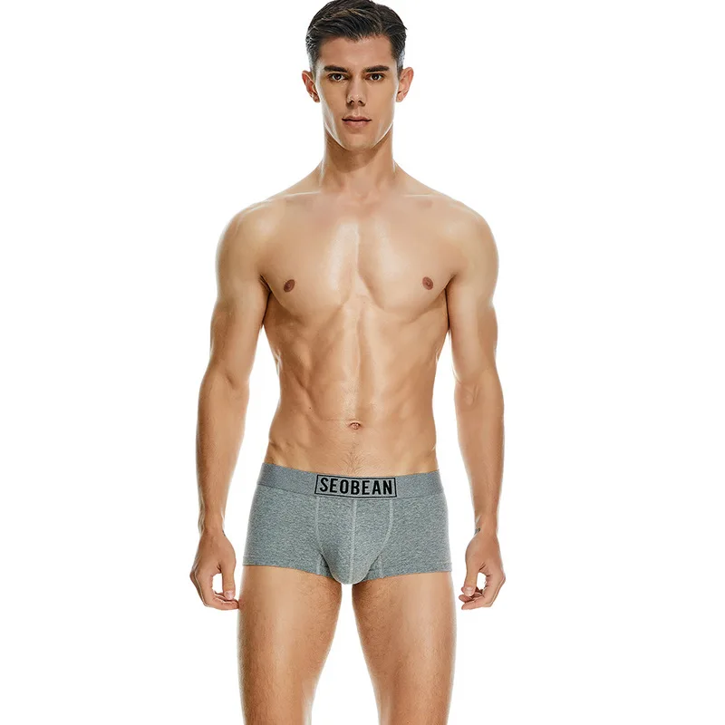 Men underwear classic low rise solid color seven-color boyshort teenage trend underwear.