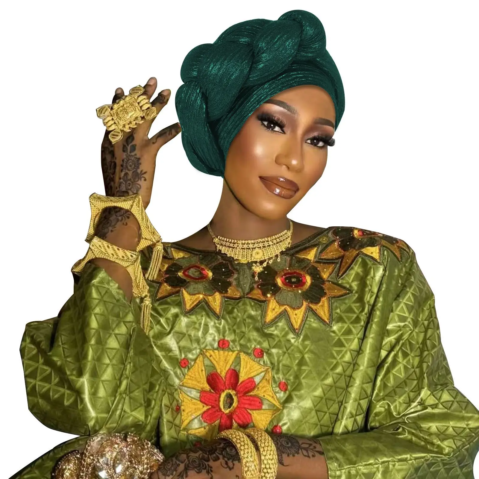 

Luxury Shinny Turban Cap Women Braid Headwrap Bonnet Afrcian Lady Head Wraps Muslim Turbans Hat Nigeria Party Autogele Headwear