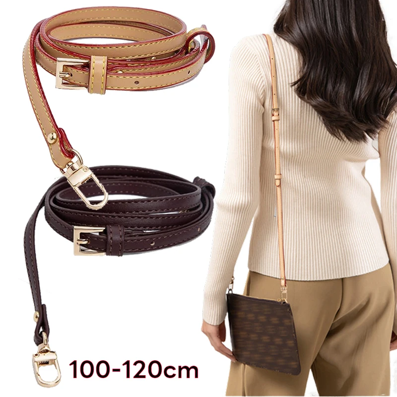 Substituição da correia do saco do couro genuíno para mulheres, punho da bolsa, ombro, correia crossbody, acessórios do saco, novo