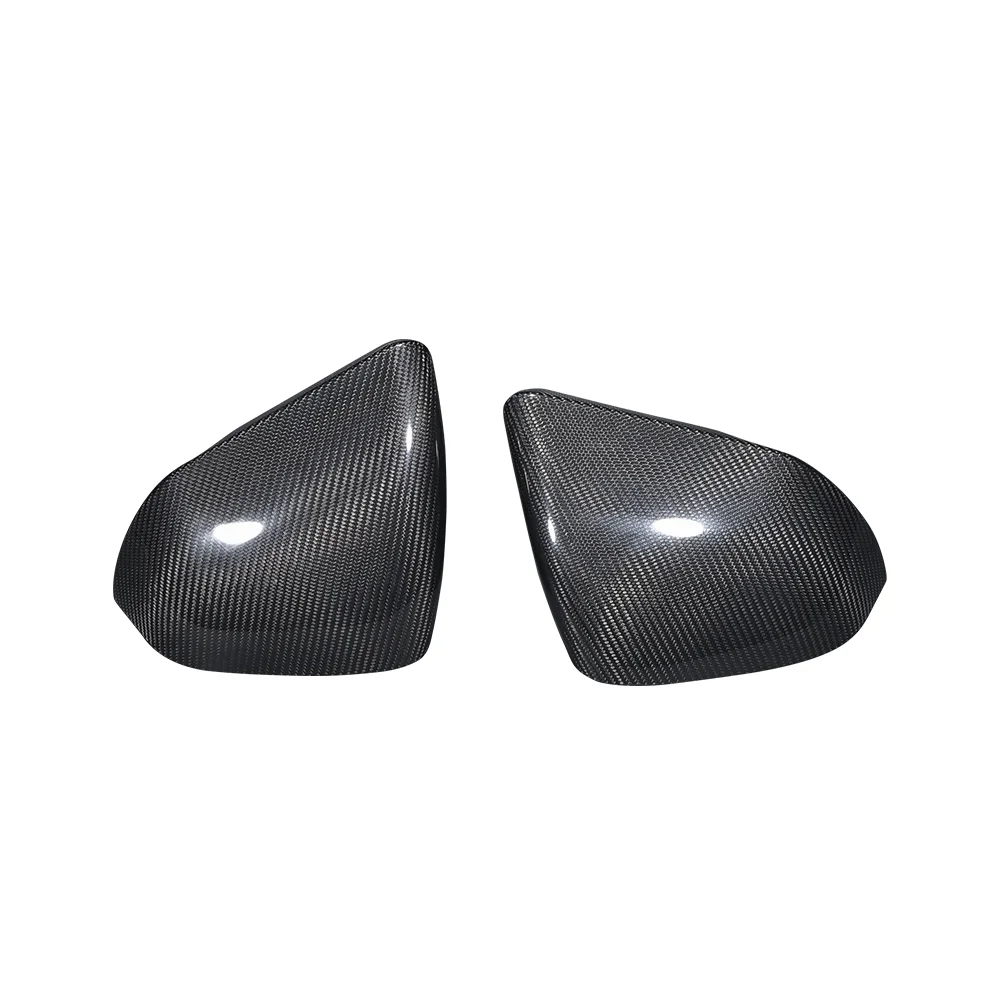 RHD Real Dry Carbon Fiber Car Rearview Mirror Cover Caps For Ford Mustang 2015-2023