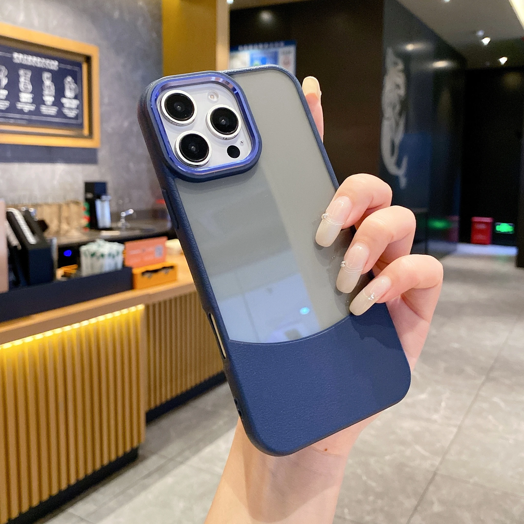 For iPhone 16 Pro Max 16 Plus Case 2 IN 1 Leather Skin Clear Texture Mobile Phone Case